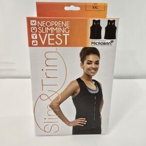 Slim & Trim Neoprene Slimming Shaping Vest With Microban NIB NIP NEW Size XXL